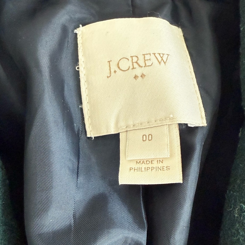 J. Crew Forest Green Wool Coat - Picture 4 of 9